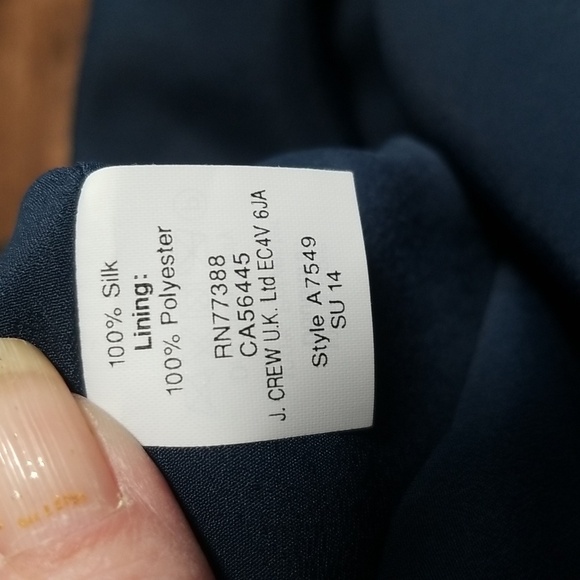 J. Crew 100% Silk Twist Back Slip Sheath Dress 10T Wedding Evening Vacation Navy - Picture 6 of 8